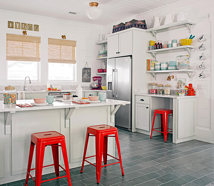 Kopott, sötét konyha, utána