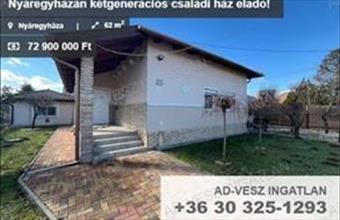 Eladó Nyáregyházai családi ház hirdetés (44434383)