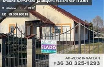Eladó Újhartyáni családi ház hirdetés (28389666)
