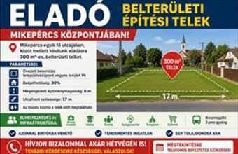 Eladó Mikepércsi lakóövezeti telek hirdetés (34741149)